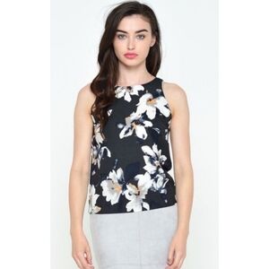 Glamorous Floral Back Zippered Sleeveless Top